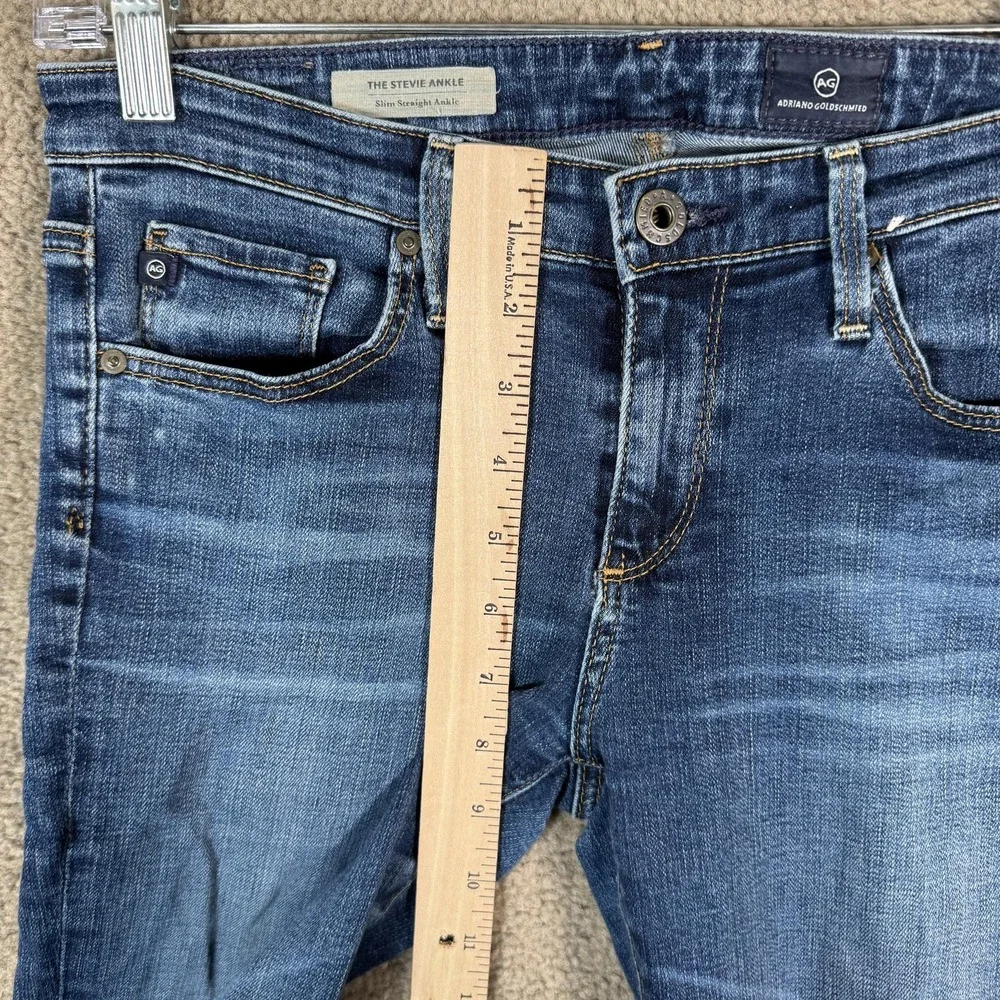 AG Adriano Goldschmied Stevie Ankle Jeans Womens 27‎ Blue Slim Straight Denim